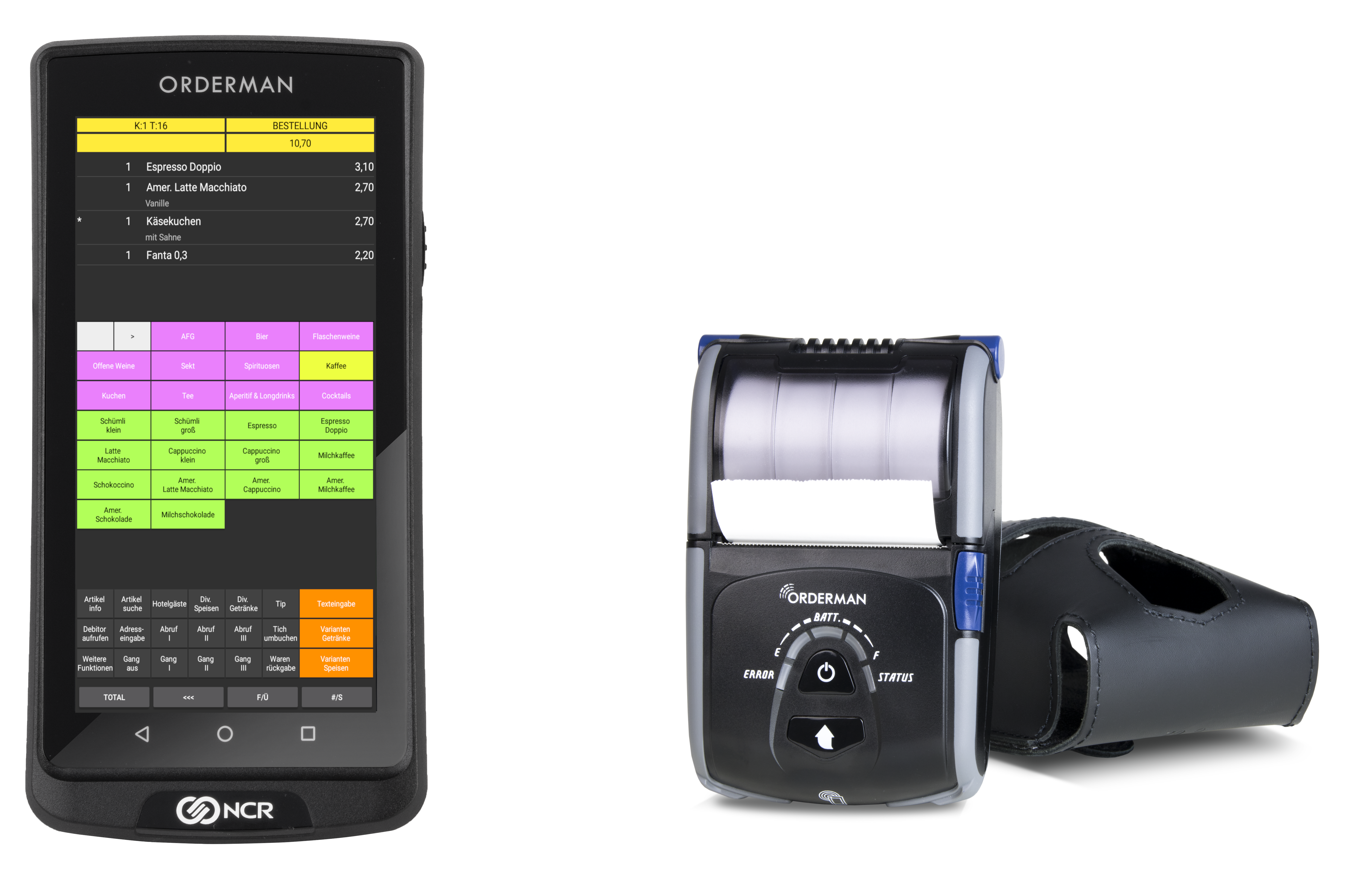 ORderman9 mit Gürteldrucker und Xenia App
