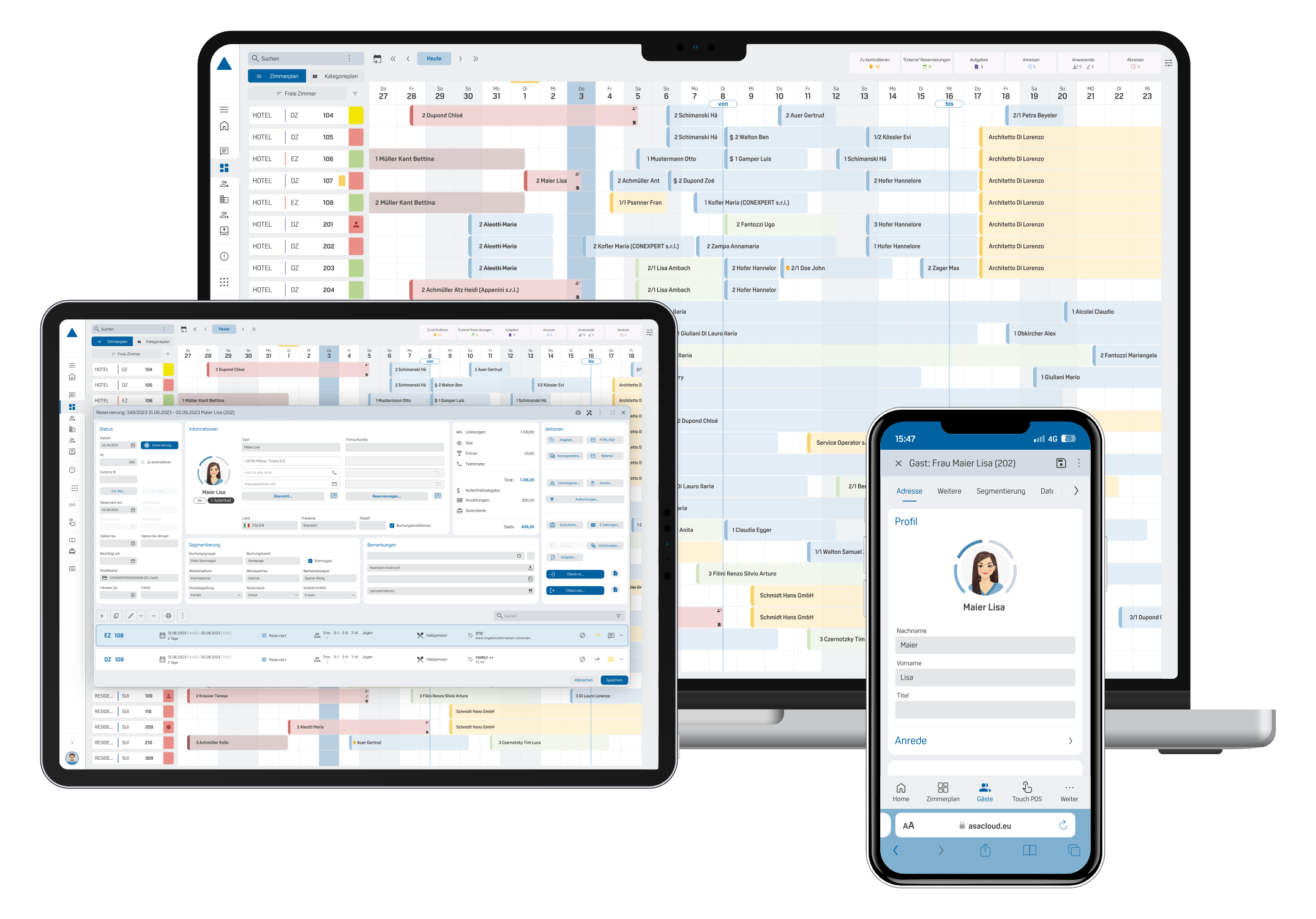 ASA Hotelsoftware auf verschiedenen Devices